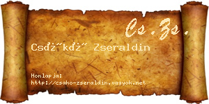 Csákó Zseraldin névjegykártya